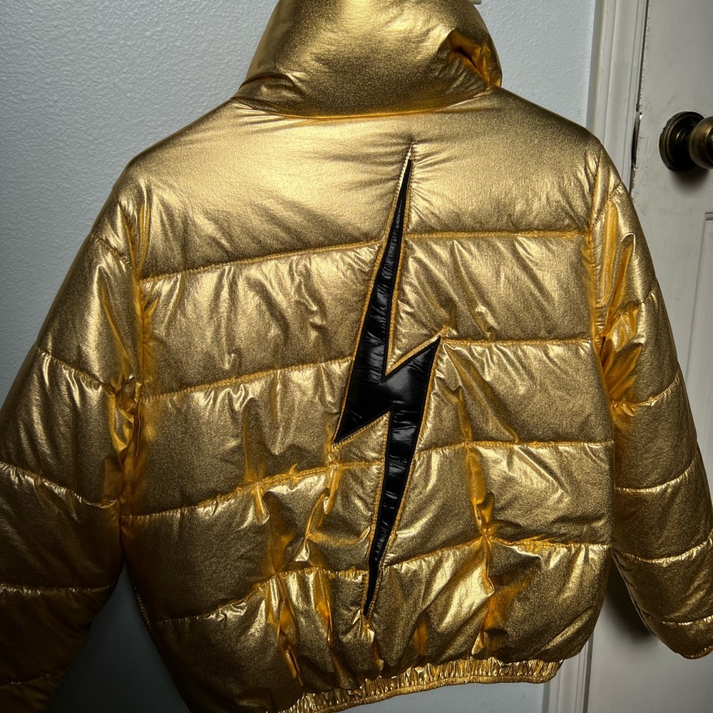 Aviator Nation Metallic Gold Puffer Jacket - Picture 8 of 13